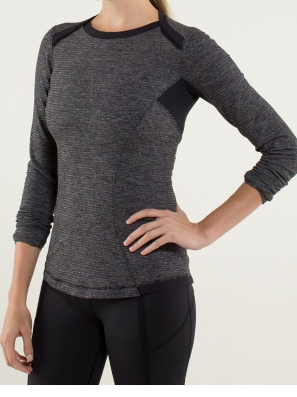 lululemon athletica Base Runner Long Sleeve Top — Black Heather - Picture 2 of 10